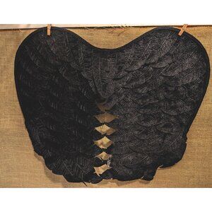1 Pr Black Faux Feather Angel Wings Adjustable Size